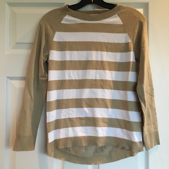 Michael Kors Beige and White Striped Sweater - Picture 1 of 2